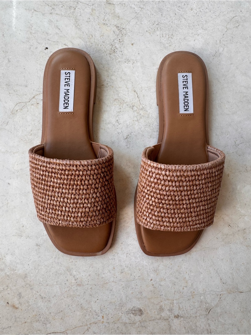 Steve Madden Brown Woven Slide Sandals size 7.5